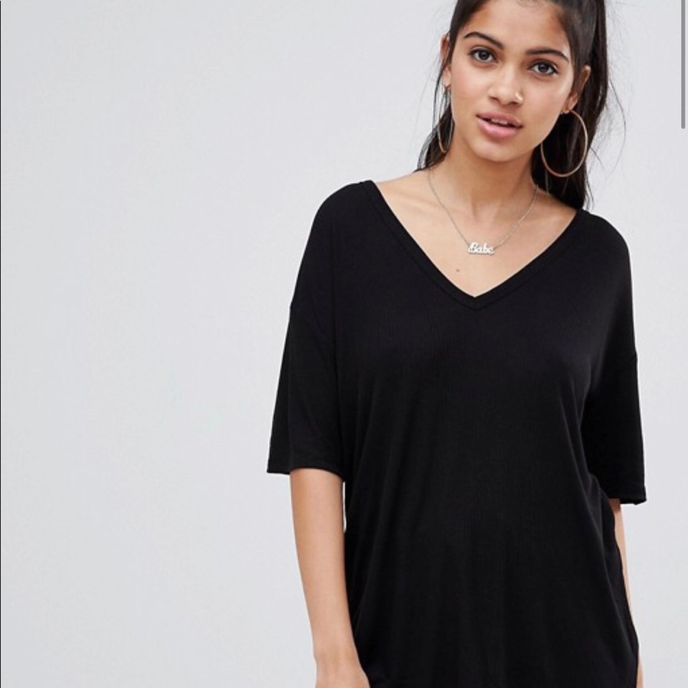 ASOS Oversized V-Neck Ribbed Shirts
